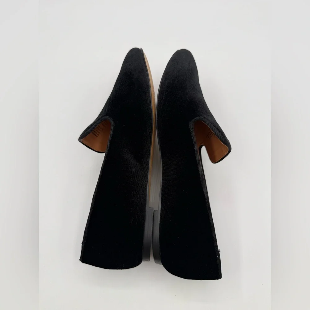 J. Crew Classic Black Velvet Slip-On Loafers – Elegant Minimalist Dress Flats - Picture 15 of 16